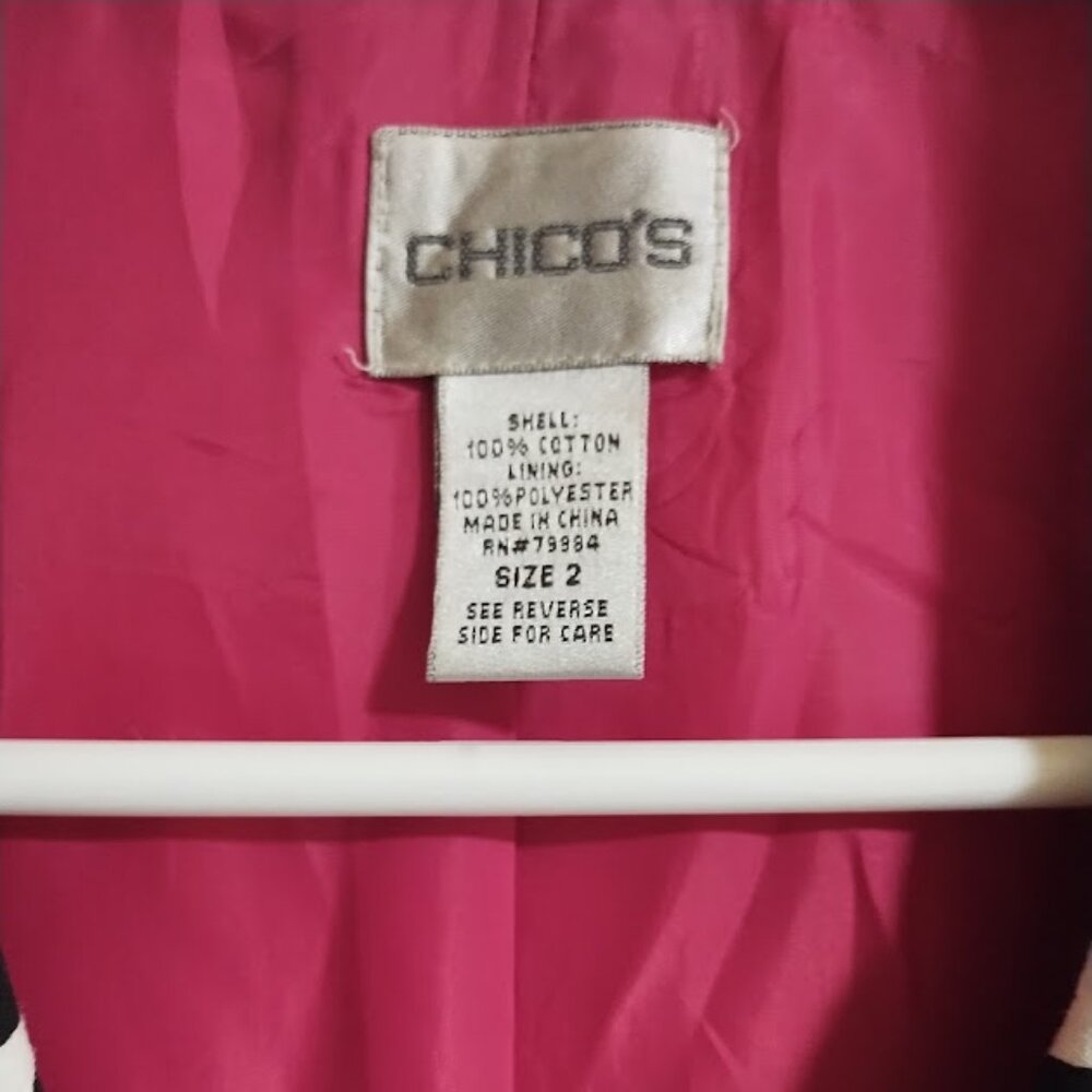 Chico's:  Beautiful Contrast Jacket! - Picture 3 of 3
